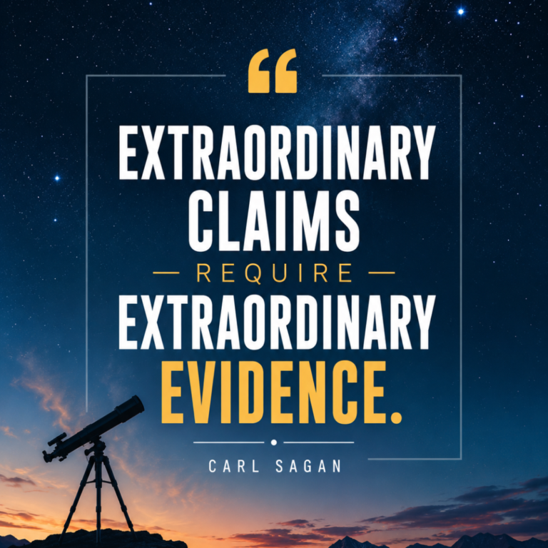 “Extraordinary claims require extraordinary evidence.” – Carl Sagan